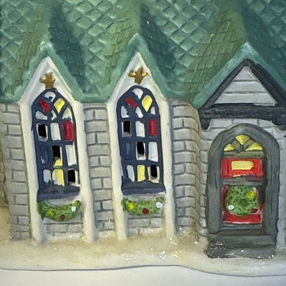 Vintage Church Holiday Porcelain Village House Translucent Collectible 2002 - Picture 10 of 16
